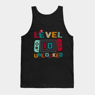 Level 10 Unlocked Gaming Birthday Boys 10th Birthday Gamer Tank Top